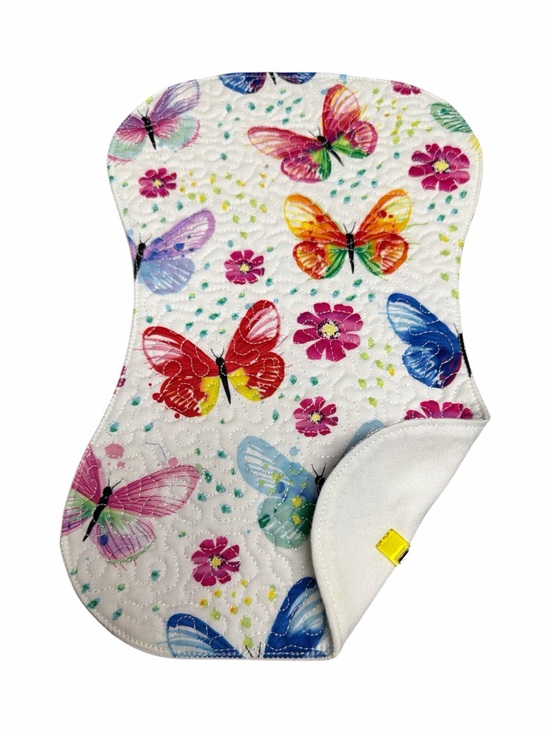 Hand Crafted Other - Hand Crafted Burp Cloth Butterflies Contoured Padded Fabric Quilted Reversible